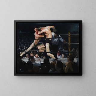Cerf hos Sharkey's - George Wesley Bellows — indrammet kunstværk på væggen