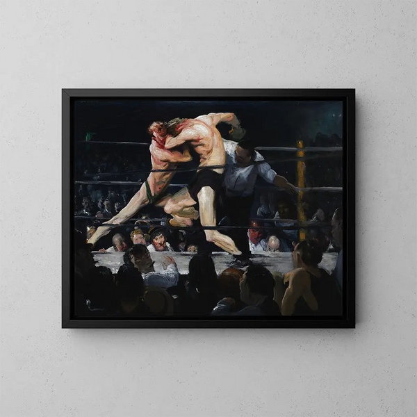 Cerf hos Sharkey's - George Wesley Bellows — indrammet kunstværk på væggen