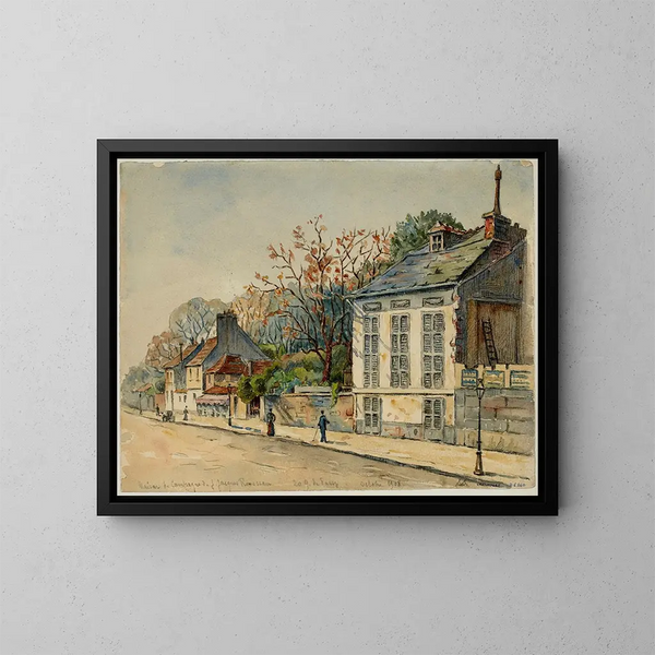 Jean-Jacques Rousseaus landhus, 20 quai de Passy - Georges-Henri Manesse — indrammet kunstværk på væggen