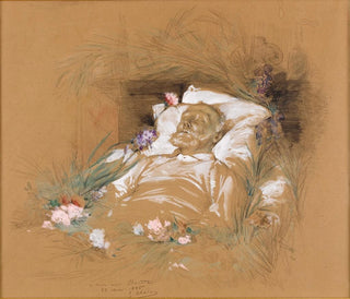 Victor Hugo på sit dødsleje - Georges Jules Victor Clairin — visning af kunstværket