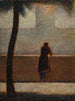 En mand støttet på en parapet - Georges Seurat — visning af kunstværket