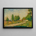 Ved landsbyen - Georges Seurat — indrammet kunstværk på væggen