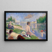 Studie final for Baderne i Asnières - Georges Seurat — indrammet kunstværk på væggen