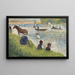 Studie af heste og både til Baderne i Asnières - Georges Seurat — indrammet kunstværk på væggen