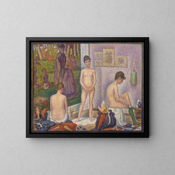 Les poseuses ensemble - Georges Seurat — indrammet kunstværk på væggen