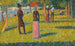 Landskab og personer Den lyserøde nederdel - Georges Seurat — visning af kunstværket