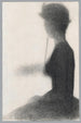 Kvindeligt siddende maleri med parasol - Georges Seurat — visning af kunstværket