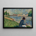 Studie for Baderne ved Asnières - Georges Seurat — indrammet kunstværk på væggen