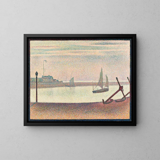 Le canal à Gravelines au crépuscule - Georges Seurat — indrammet kunstværk på væggen
