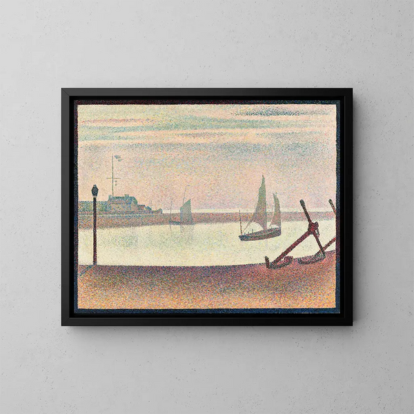 Le canal à Gravelines au crépuscule - Georges Seurat — indrammet kunstværk på væggen