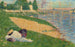 La Seine med Tøj på bredden, Studie til Baderinge i Asnières - Georges Seurat — visning af kunstværket