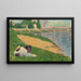 La Seine med Tøj på bredden, Studie til Baderinge i Asnières - Georges Seurat — indrammet kunstværk på væggen