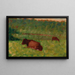 Køer på en mark - Georges Seurat Source: Tableau Vaches dans un pré - Georges Seurat | Reproduction — indrammet kunstværk på væggen