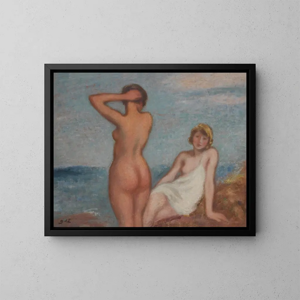 Les Baigneuses - Georges d'Espagnat — indrammet kunstværk på væggen