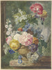 Bouquet de fleurs dans un vase avec un nid d'oiseau - Georgius Jacobus Johannes van Os — visning af kunstværket