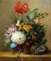 naturtro med blomster og et fuglenest - Georgius Johannes Jacobus van Os — visning af kunstværket
