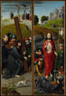 Kristus bærende korset med Korsfæstelsen, Opstandelsen med Emmaus-vandrerne - Gerard David — visning af kunstværket