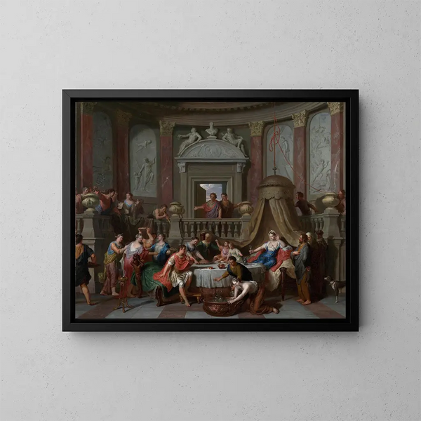 Le Banquet de Cléopâtre - Gerard Hoet — indrammet kunstværk på væggen