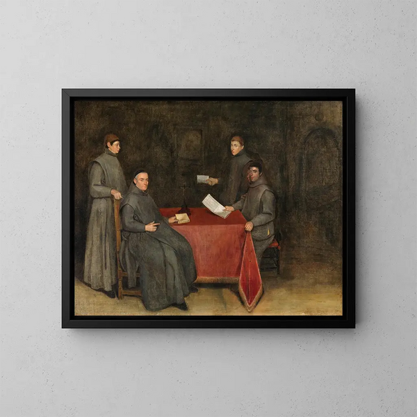 fire franciskanske munke - Gerard ter Borch — indrammet kunstværk på væggen