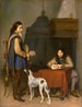 Officier, der skriver et brev til en trompetist - Gerard ter Borch — visning af kunstværket
