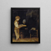 et gammelt kvinde og en dreng, der spiser et beskedent måltid - Gerard ter Borch — indrammet kunstværk på væggen