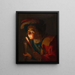 En dreng, der puster på en glød - Gerard van Honthorst — indrammet kunstværk på væggen