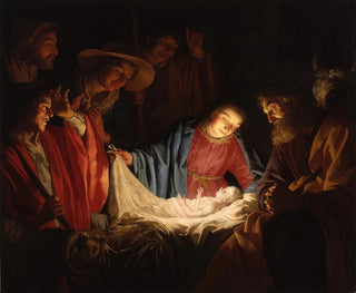 Adoration des bergers - Gerard van Honthorst — visning af kunstværket