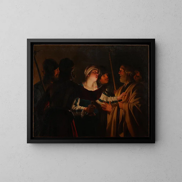Le reniement de saint Pierre - Gerard van Honthorst — indrammet kunstværk på væggen