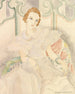 Portrait af en ung kvinde i hvid kjole - Gerda Wegener — visning af kunstværket