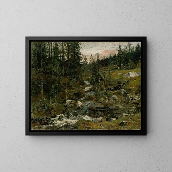 Ruisseau au crépuscule - Gerhard Munthe — indrammet kunstværk på væggen