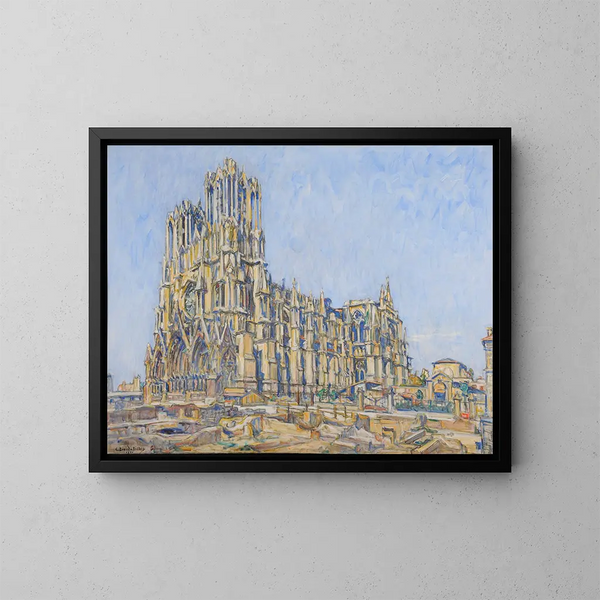 Reims Domkirke, sydside - Germain David-Nillet — indrammet kunstværk på væggen