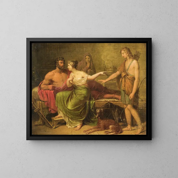 Hippolyte, Phèdre og Theseus - Tysk skole — indrammet kunstværk på væggen