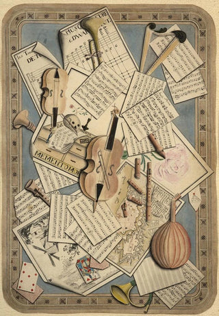German School - Trompe lil of music instruments and scores.webp