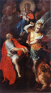 Jomfru med Barnet med Sankt Johannes Evangelisten og Sankt Michael - Giovanni Ambrogio Figino — visning af kunstværket