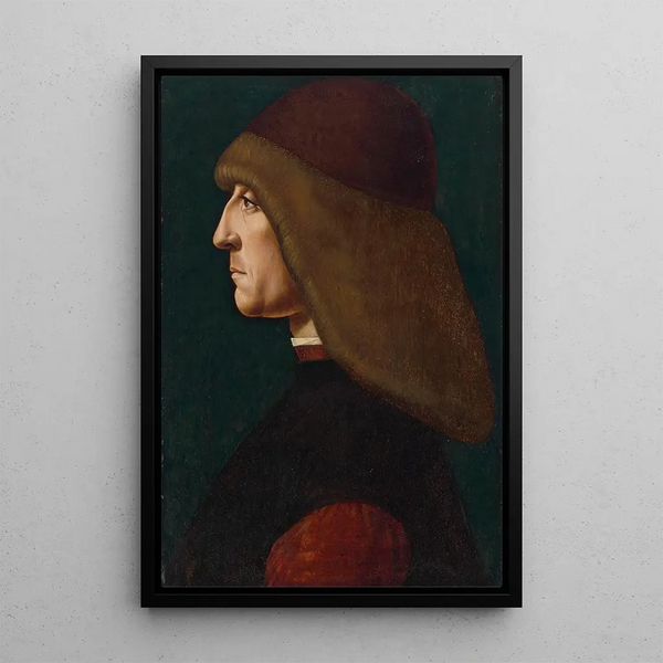 Portrait af en gentleman - Giovanni Ambrogio de Predis — indrammet kunstværk på væggen