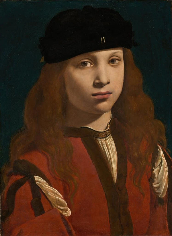 Portrait af en ung mand - Giovanni Antonio Boltraffio — indrammet kunstværk på væggen