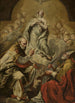 Jomfru Marias tilbedelse af Saint Pétrone og Denys den Areopagite - Giovanni Antonio Burrini — visning af kunstværket