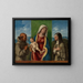 Vores kunsttryk af Jomfru Maria med Barnet med helgenerne Frans og Klara - Giovanni Battista Cima da Conegliano — indrammet kunstværk på væggen