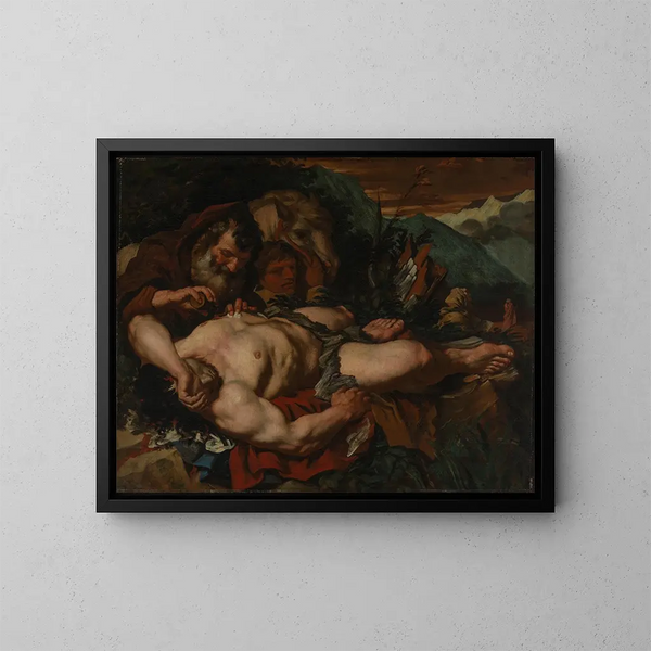 Le Bon Samaritain - Giovanni Battista Langetti — indrammet kunstværk på væggen