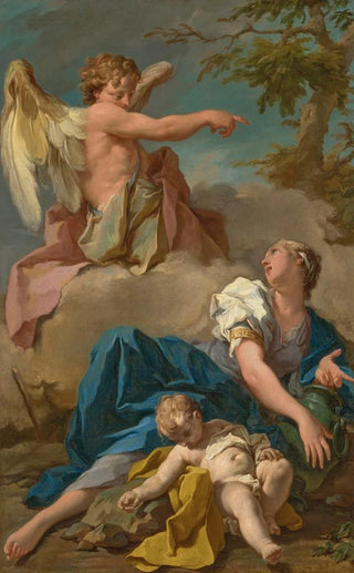 Giovanni Battista Pittoni - The Angel appearing to Hagar and Ishmael.webp