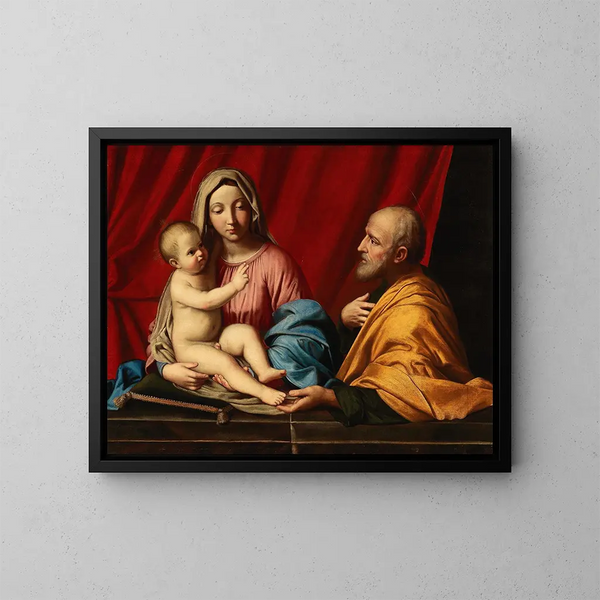 La Sainte Famille - Giovanni Battista Salvi da Sassoferrato — indrammet kunstværk på væggen