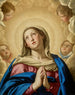La Vierge en bøn omgivet af putti - Giovanni Battista Salvi da Sassoferrato — visning af kunstværket