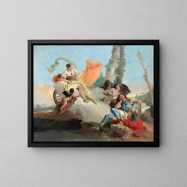 Armide møder den sovende Renaud - Giovanni Battista Tiepolo — indrammet kunstværk på væggen