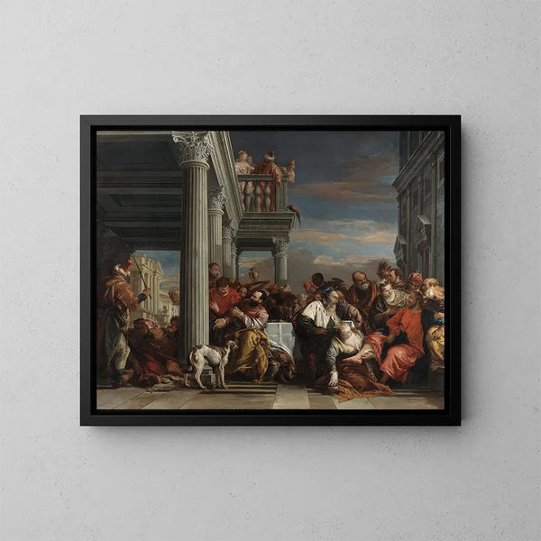 Kristus i Simon den Færdiges hus - Giovanni Battista Tiepolo — indrammet kunstværk på væggen