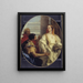 Latinus maleri, der giver sin datter Lavinia til Æneas i ægteskab - Giovanni Battista Tiepolo — indrammet kunstværk på væggen