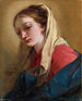 Marie-Madeleine maleri set fra tre kvarter, dækket af et hvidt klæde - Giovanni Battista Tiepolo — visning af kunstværket