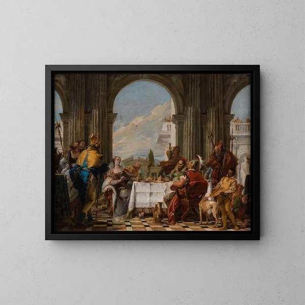 Cleopatra's Bord - Giovanni Battista Tiepolo — indrammet kunstværk på væggen