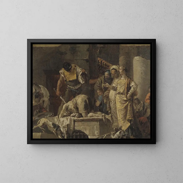 La décapitation de saint Jean-Baptiste - Giovanni Battista Tiepolo — indrammet kunstværk på væggen