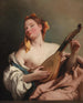 Kvinde ved mandolin - Giovanni Battista Tiepolo — visning af kunstværket