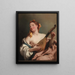 Kvinde ved mandolin - Giovanni Battista Tiepolo — indrammet kunstværk på væggen